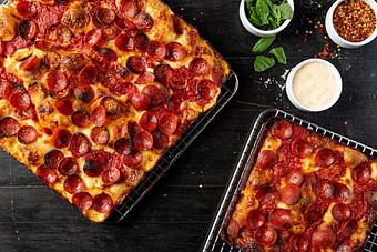 Product: B Square Pepperoni Pizza - Saranello's in Wheeling, IL Italian Restaurants