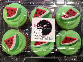 Product: It's feeling more like Summer! Watermelon Cupcakes! - Saweet Cupcakes in San Antonio, TX Dessert Restaurants