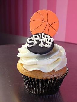 Product: Basketball Cupcake - Saweet Cupcakes in San Antonio, TX Dessert Restaurants