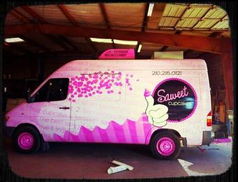 Product: Food Truck getting a little make over at Cruising Kitchens! - Saweet Cupcakes in San Antonio, TX Dessert Restaurants