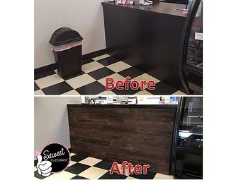 Product: Thank you Mike! A Board Man with the new look for the Saweet Cupcakes Bakery! - Saweet Cupcakes in San Antonio, TX Dessert Restaurants