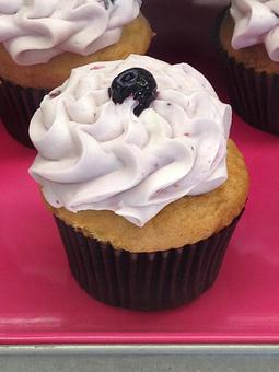 Product: Lemon with Blueberry Icing - Saweet Cupcakes in San Antonio, TX Dessert Restaurants