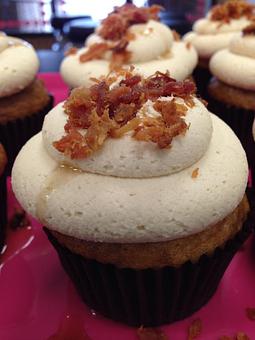 Product: Maple Bacon Cupcakes - Saweet Cupcakes in San Antonio, TX Dessert Restaurants