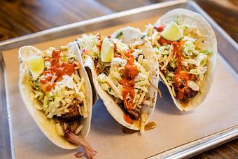 Product: Pulled Pork Tacos - Scott's Kitchen in Kansas City, MO Barbecue Restaurants