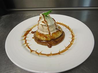 Product: Warm caramelized Banana Tart - Seafood Peddler in Sausalito, CA American Restaurants