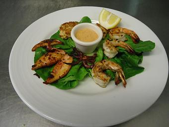 Product: Fresh Monterey Bay grilled calamari - Seafood Peddler in Sausalito, CA American Restaurants