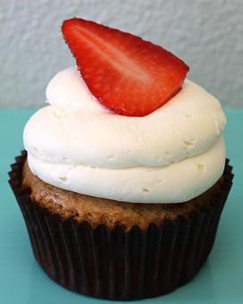 Product: Gluten Free Allergy Friendly Strawberry Cupcake!  Call or go online today for your fresh baked Gluten Free Goodness! (714) 968-9169, www.SensitiveSweets.com - Sensitive Sweets Dedicated Gluten Free Bakery in Fountain Valley, CA - Fountain Valley, CA Bakeries