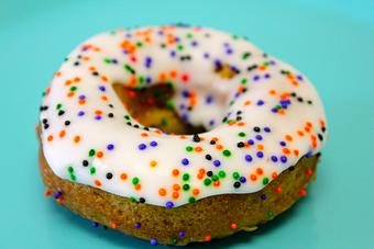 Product: Gluten Free Allergy Friendly Vanilla Sprinkled Donuts!  Call or go online today for your fresh baked Gluten Free Goodness! (714) 968-9169, www.SensitiveSweets.com - Sensitive Sweets Dedicated Gluten Free Bakery in Fountain Valley, CA - Fountain Valley, CA Bakeries