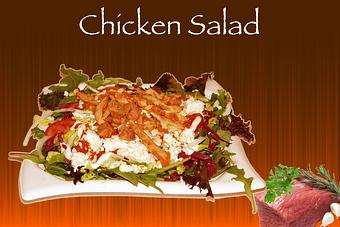Product: Spring mix, shredded lettuce, pickled red cabbage, tomato and onion topped with Tzatziki sauce, home-made red chilli pepper sauce (mild), feta cheese and chicken Doner kebab meat. Alternative dressings are available. - Shondiz Cafe in Right in front of Hard Rock Cafe - Denver, CO Greek Restaurants