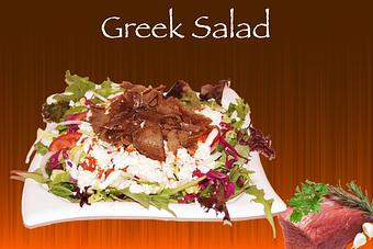 Product: Spring mix, shredded lettuce, pickledred cabbage, tomato and onion topped with Tzatziki sauce, home-made red chilli pepper sauce (mild), feta cheese and Doner kebab
meat. Alternative dressings are available. - Shondiz Cafe in Right in front of Hard Rock Cafe - Denver, CO Greek Restaurants