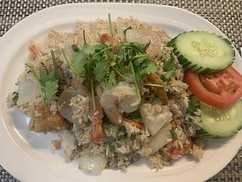 Product: Thai Fried Rice with your choice of protein prepared with egg, tomatoes, and onions - Siam Queen Thai Bistro in Carlsbad, CA Thai Restaurants