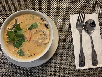 Product: Spicy coconut lemongrass soup with mushrooms - Siam Queen Thai Bistro in Carlsbad, CA Thai Restaurants