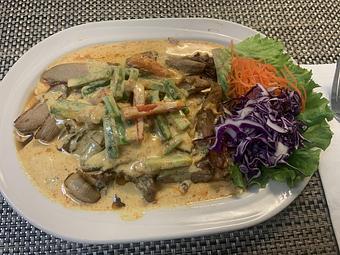 Product: Coconut milk, bell pepper, onion, and carrots - Siam Queen Thai Bistro in Carlsbad, CA Thai Restaurants