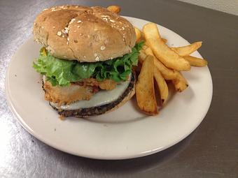 Product: Black Bean Veggie Burger - Sir Edmond Halley's in Myers Park - Charlotte, NC Hamburger Restaurants