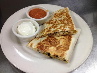 Product: Jerk Chicken Quesadilla - Sir Edmond Halley's in Myers Park - Charlotte, NC Hamburger Restaurants