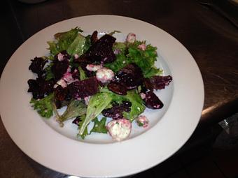 Product: Roasted Beet & Goat Cheese Salad - Sir Edmond Halley's in Myers Park - Charlotte, NC Hamburger Restaurants