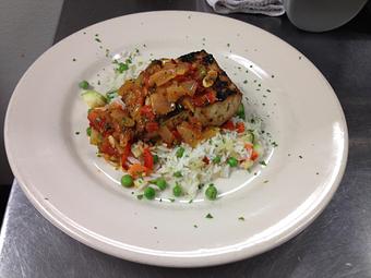 Product: Blackened Swordfish - Sir Edmond Halley's in Myers Park - Charlotte, NC Hamburger Restaurants