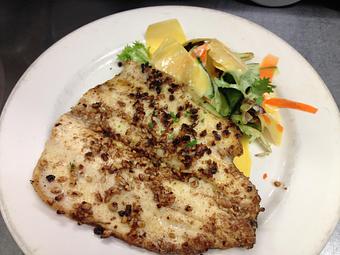 Product: Pecan Encrusted Trout - Sir Edmond Halley's in Myers Park - Charlotte, NC Hamburger Restaurants