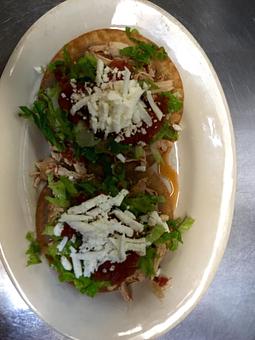 Product: Chicken Tostadas - Sir Edmond Halley's in Myers Park - Charlotte, NC Hamburger Restaurants