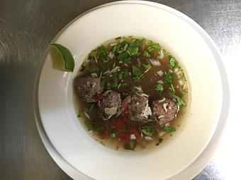 Product: Albondigas Soup - Sir Edmond Halley's in Myers Park - Charlotte, NC Hamburger Restaurants