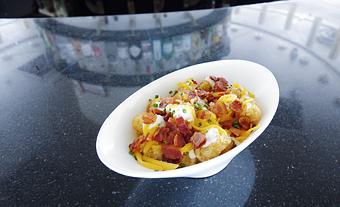 Product: Loaded Baked Potato Tots - SKY Waikiki in Honolulu, HI Bars & Grills
