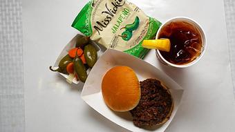 Product: Sandwich Combo - Chop Sandwich, Chips and Iced Tea - Smokey Mo’s BBQ in New Braunfels, TX Barbecue Restaurants