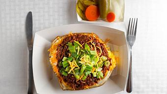 Product: Chopped Baker with Butter, Sour Cream, Cheddar Cheese and Chives - Smokey Mo’s BBQ in Spring Branch, TX Barbecue Restaurants