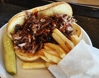 Product: pulled pork w fries - Smokeys On The Blvd BBQ in Overland Park, KS Barbecue Restaurants