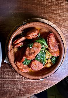 Product: CHORIZO CON GARBANZOS | Spanish chorizo, spinach, chickpeas, paprika - Socarrat Paella Bar - Chelsea in Chelsea - New York, NY Spanish Restaurants