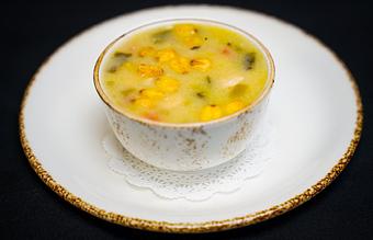 Product: Turkey & Green Chili Soup                                                       Roasted turkey and green chilies, masa dumplings, caramelized onions, toasted almonds, and AZ chicos - Stables Ranch Grille - Restaurant-Reservations in Tubac, AZ American Restaurants