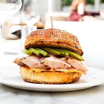 Product: Wood-Grilled Hawaiian Ahi Tuna Sandwich with spicy mayo, avocado, ponzu, pickled ginger - Summer House Santa Monica in Lincoln Park - Chicago, IL American Restaurants