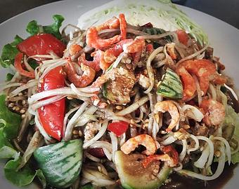 Product: Green Papaya Salad with Shrimp - Supannee House of Thai in San Diego, CA Seafood Restaurants