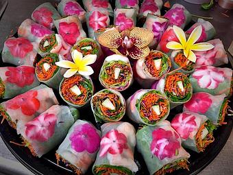 Product: Summer Rolls with Shrimp and Edible Flowers - Supannee House of Thai in San Diego, CA Seafood Restaurants