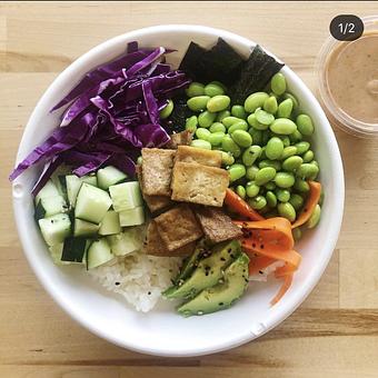 Product: This is the Vegan Tofu Sushi Bowl. Nourish Bowl options are different each day. Find the daily food option by calling us at 417.781.0909 or by checking our social media pages. - Suzanne's Natural Foods - P. in Joplin, MO Organic Restaurants