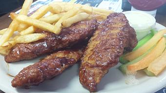 Product: BBQ Chicken Fingers with fries - Tallchief Diner in Irving, NY Diner Restaurants