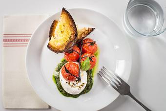 Product: blistered cherry tomatoes, pesto - The Alley in Miami Beach, FL Italian Restaurants