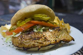 Product: Chicken Sandwich - The Courtyard Grill at Bourbon Heat in French Quarter - New Orleans, LA Bars & Grills