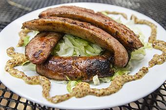 Product: Alligator Sausage Appetizer - The Courtyard Grill at Bourbon Heat in French Quarter - New Orleans, LA Bars & Grills