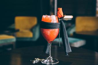 Product: Campari, Blood Orange, Apple, Sparkling Wine - The Fiscal Agent in Studio City, CA Restaurants/Food & Dining