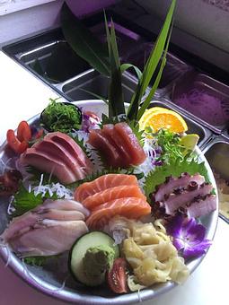 Product: Sashimi conch, octopus, hamachi, tuna and salmon - The Fish House in Miami, FL Seafood Restaurants