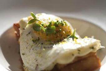 Product: Heirloom Potatoes, Housemade Aioli and a Farm Fresh Egg... - The Grey Plume in Midtown Crossing, Omaha, NE - Omaha, NE American Restaurants
