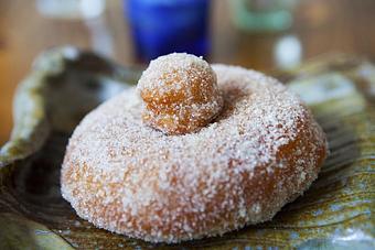 Product: Laminated Brioche Deep-Fried in Duck Fat, Rolled in House-Churned Butter and Turbinado Sugar - The Grey Plume in Midtown Crossing, Omaha, NE - Omaha, NE American Restaurants