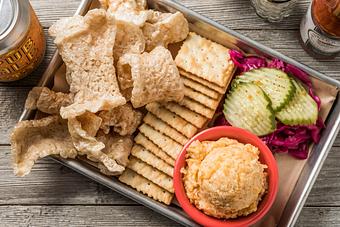 Product: Pork Rinds and Chipotle Pimento Cheese - The Pig & Pint in Historic Fondren - Jackson, MS Barbecue Restaurants