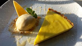 Product: lemon tuile, Macari Vineyards honey drizzle - The Plaza Café in Southampton Village - Southampton, NY American Restaurants