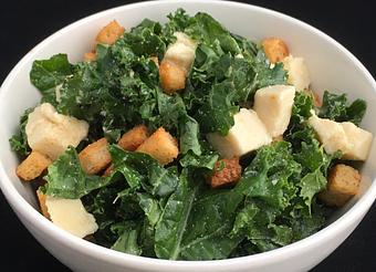 Product: Kale with our own vegan parmesan & our fresh GF garlic croutons - The Pureganic Cafe in Downtown Rye - Harrison, NY Jewish & Kosher Restaurant