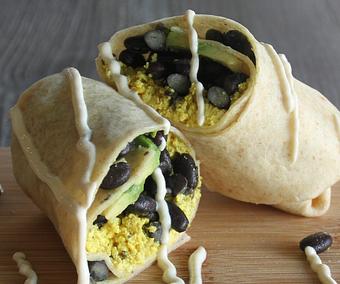 Product: Our deliscious breakfast wrap. Tofu, black beans and avocado wrapped in our gluten free wrap. - The Pureganic Cafe in Downtown Rye - Harrison, NY Jewish & Kosher Restaurant