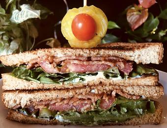Product: BLT... add avocado if you want your mouth to explode even more with flavor! - The Queen's Table in El Paso, TX Vegan Restaurants