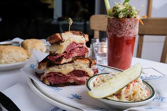 Product: Reuben Sandwich and our famous bloody Mary served Daily for Brunch, Lunch & Dinner at The Shed Restaurant Huntington NY. Brunch, Lunch & Dinner served 7 Days a week. - The Shed Restaurant - Huntington NY in Huntington Village - Huntington, NY American Restaurants