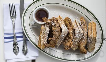 Product: Chicken & Waffles served Daily for Brunch, Lunch & Dinner at The Shed Restaurant Huntington NY. Brunch, Lunch & Dinner served 7 Days a week. - The Shed Restaurant - Huntington NY in Huntington Village - Huntington, NY American Restaurants