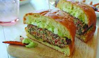 Product: Guacamole Quinoa Veggie Burger - The Shores Kitchen in Santa Monica, CA Hamburger Restaurants